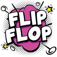 flip-flop comic plantilla brillante con burbujas de discurso en marcos coloridos vector