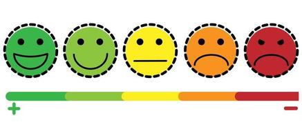 colored flat shape emoticon vector. depiction of moods from sad to happy. to measure the scale of service, company feedback vector