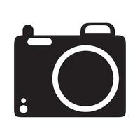 summer travel and vacation photo camera in silhouette style isolated icon vector