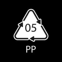 Plastic recycle symbol PP 5 vector icon.