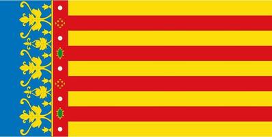 Valencian Community flag, autonomous community of Spain. Vector illustration.