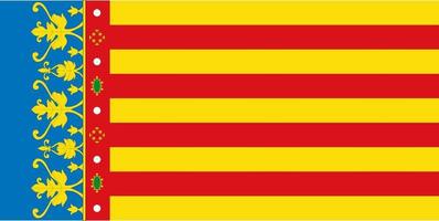 Valencian Community flag, autonomous community of Spain. Vector illustration.