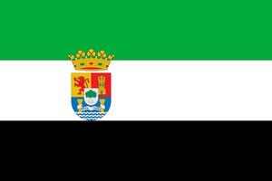 Extremadura flag, autonomous community of Spain. Vector illustration.