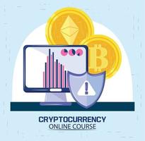 cryptocurrency online course vector