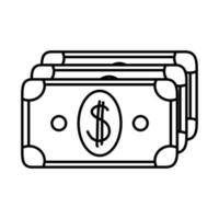 money banknote mobile marketing and e-commerce line style icon vector