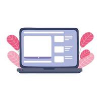 online training, laptop computer content website, education and courses learning digital vector