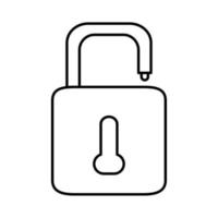 unlock padlock mobile marketing and e-commerce line style icon vector