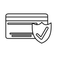 bank card credit check mark mobile marketing and e-commerce line style icon vector