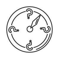 alzheimer disease, clock confusion with time, decrease in mental human ability line style icon vector