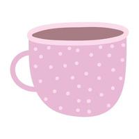 café taza bebida caliente aislado diseño icono blanco fondo vector