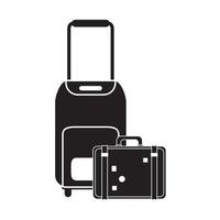 summer travel and vacation suitcase with handle in silhouette style isolated icon vector