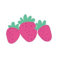 fresa frutas fresco aislado diseño icono blanco fondo vector