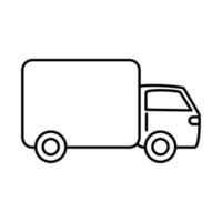 delivery truck transport marketing and e-commerce line style icon vector