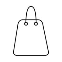 shopping bag mobile marketing and e-commerce line style icon vector