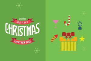 Merry Christmas card with elegent design and typography vector