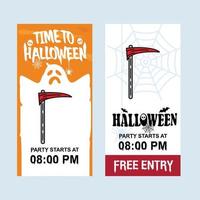 Happy Halloween invitation design with axe vector