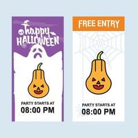 diseño de invitación de halloween feliz con vector de calabaza