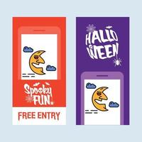 Happy Halloween invitation design with moon vector