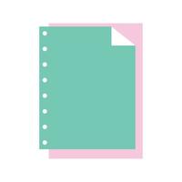 school paper sheets stationery isolated icon design white background vector