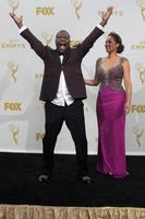LOS ANGELES - SEP 20 - Tracy Morgan, Megan Wollover at the Primetime Emmy Awards Press Room at the Microsoft Theater on September 20, 2015 in Los Angeles, CA photo