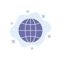 World Globe Internet Design Blue Icon on Abstract Cloud Background vector