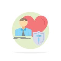 insurance family home protect heart Flat Color Icon Vector