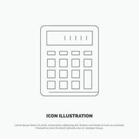 calculadora contabilidad negocio calcular financiero matemática línea icono vector