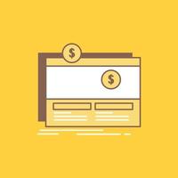 Crowdfunding. funding. fundraising. platform. website Flat Line Filled Icon. Beautiful Logo button over yellow background for UI and UX. website or mobile application vector