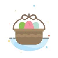 Basket Easter Egg Nature Abstract Flat Color Icon Template vector