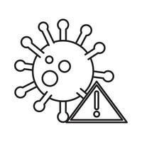 covid 19 coronavirus prevention waring danger disease line style icon vector