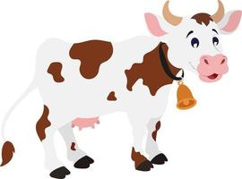 vaca vectorial de dibujos animados sobre fondo blanco vector