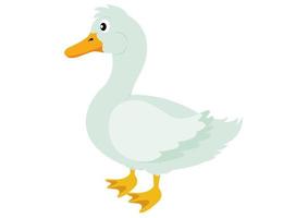 Cartoon Duck in flat style isolated on white background vector