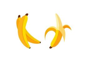 Fresh Banana Fruits Vector. Banana And Opened Banana vector