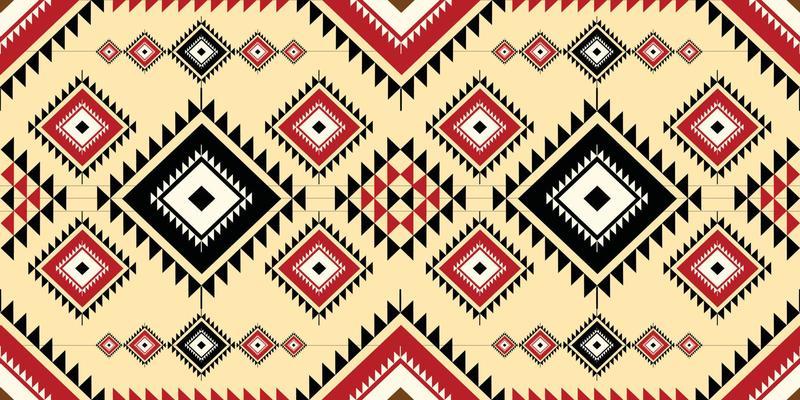 Ethnic geometric abstract seamless pattern. Native American Navajo, Aztec, mexican style designed for background, wallpaper, print, wrapping, sarong, tile. vector illustration. Embroidery tribal style