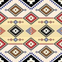 Ethnic geometric abstract seamless pattern. Native American Navajo, Aztec, mexican style designed for background, wallpaper, print, wrapping, sarong, tile. vector illustration. Embroidery tribal style