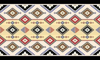 Ethnic geometric abstract seamless pattern. Native American Navajo, Aztec, mexican style designed for background, wallpaper, print, wrapping, sarong, tile. vector illustration. Embroidery tribal style