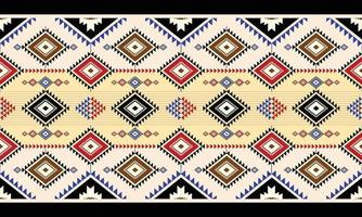 patrón abstracto sin fisuras geométrico étnico. nativo americano navajo, azteca, estilo mexicano diseñado para fondo, papel tapiz, impresión, envoltura, sarong, azulejo. ilustración vectorial bordado estilo tribal vector