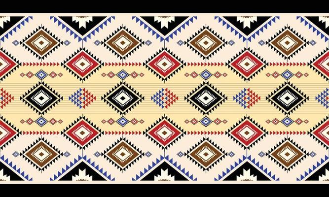 Ethnic geometric abstract seamless pattern. Native American Navajo, Aztec, mexican style designed for background, wallpaper, print, wrapping, sarong, tile. vector illustration. Embroidery tribal style