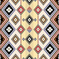 Ethnic geometric abstract seamless pattern. Native American Navajo, Aztec, mexican style designed for background, wallpaper, print, wrapping, sarong, tile. vector illustration. Embroidery tribal style