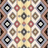 Ethnic geometric abstract seamless pattern. Native American Navajo, Aztec, mexican style designed for background, wallpaper, print, wrapping, sarong, tile. vector illustration. Embroidery tribal style