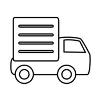 transport delivery truck mobile marketing and e-commerce line style icon vector