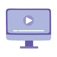 capacitación en línea, educación de reproductores de video de computadora y cursos de aprendizaje digital vector