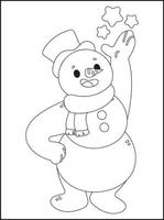 Christmas Coloring Pages For Kids vector