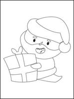 dibujos de navidad para colorear para niños vector