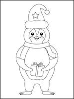 Christmas Coloring Book Pages For Kids vector