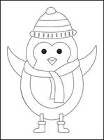 Christmas Coloring Book Pages For Kids vector