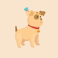 cute dog cartoon character vector