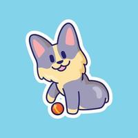 cute dog cartoon character vector