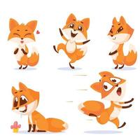 fox cute cartoon vector