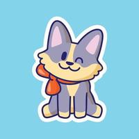 cute dog cartoon character vector